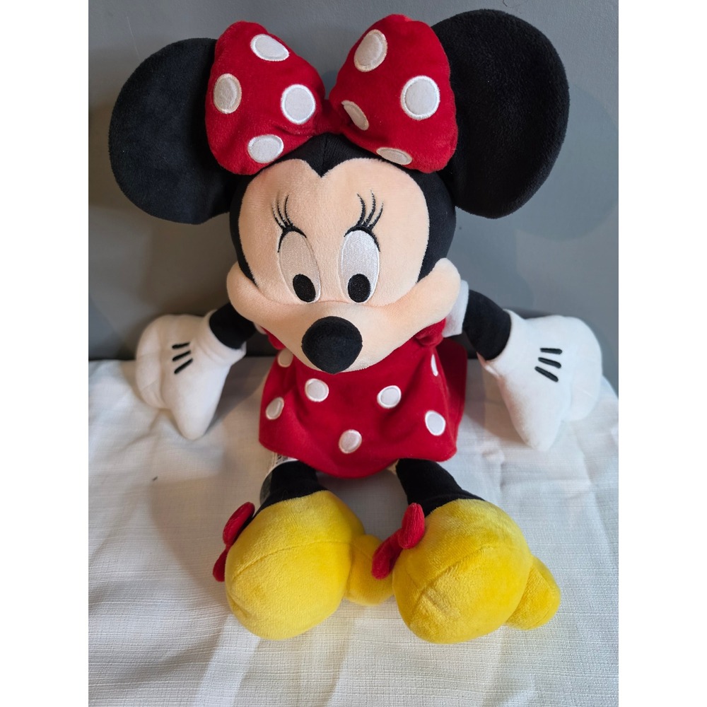 Disney Collection Minnie Mouse Plush Red Polka Dot Dress Classic 12 Inch Toy